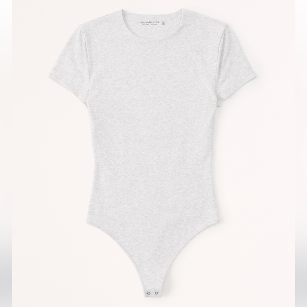 Abercrombie short sleeve bodysuit heather grey